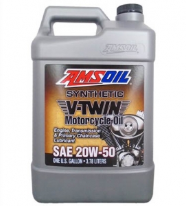 Масло мотоциклетное AMSOIL Synthetic V-Twin Motorcycle Oil SAE 20W-50, 3.78л